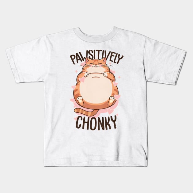 Pawsitively Chonky Kids T-Shirt by FanFreak
